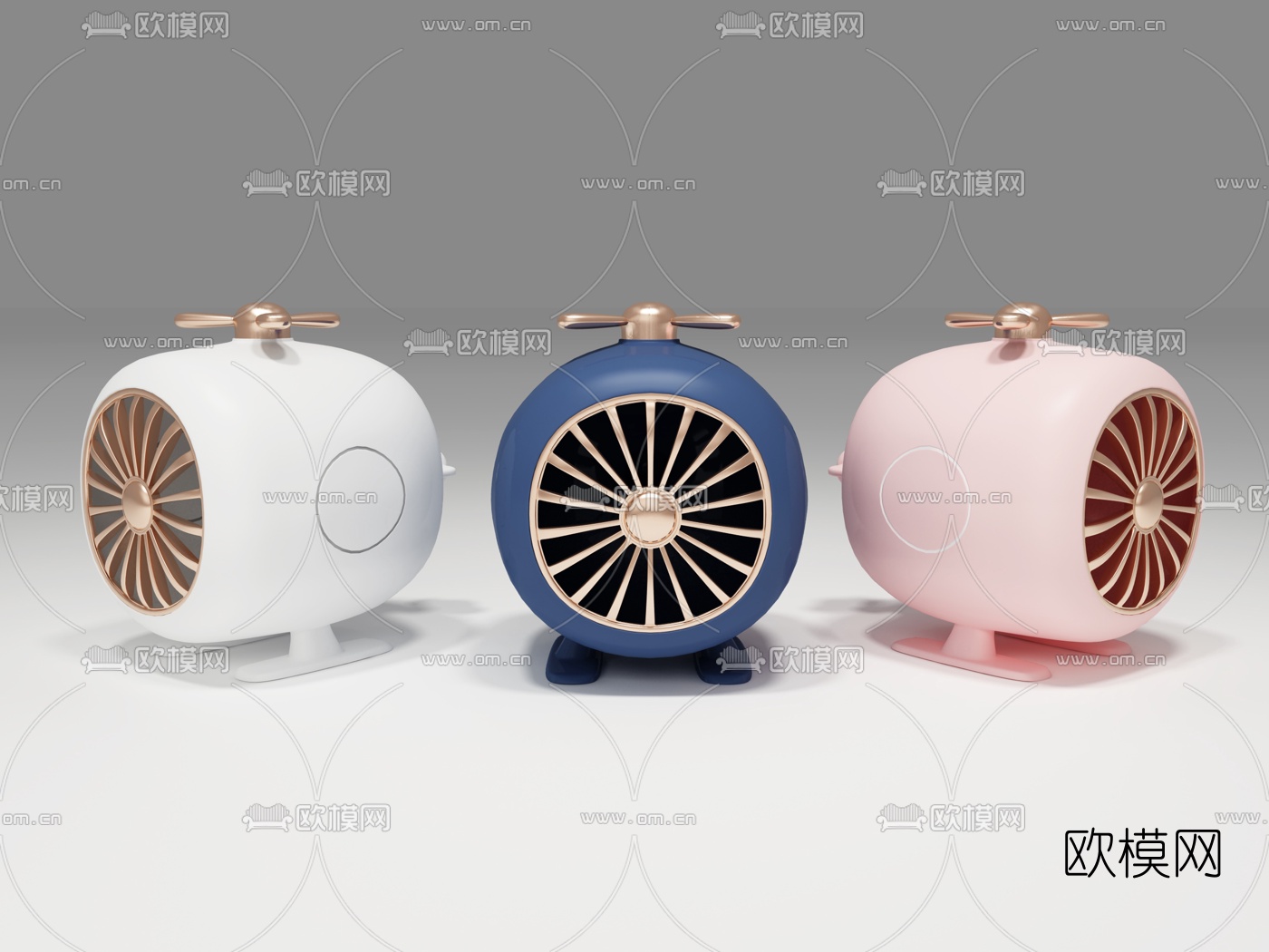 现代直升飞机蓝牙迷你小音箱3d模型下载（渲染图1）