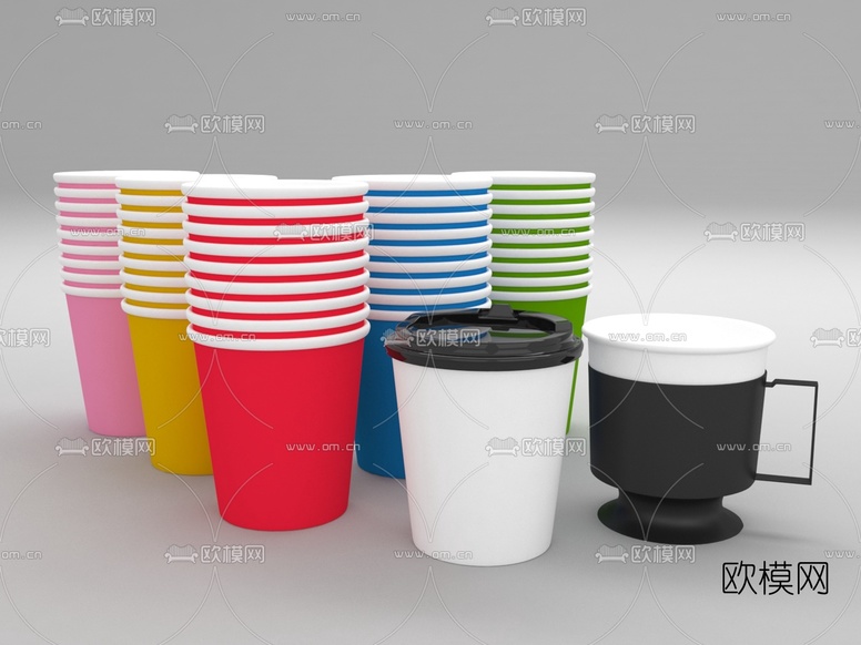 现代纸杯3d模型下载(渲染图1)