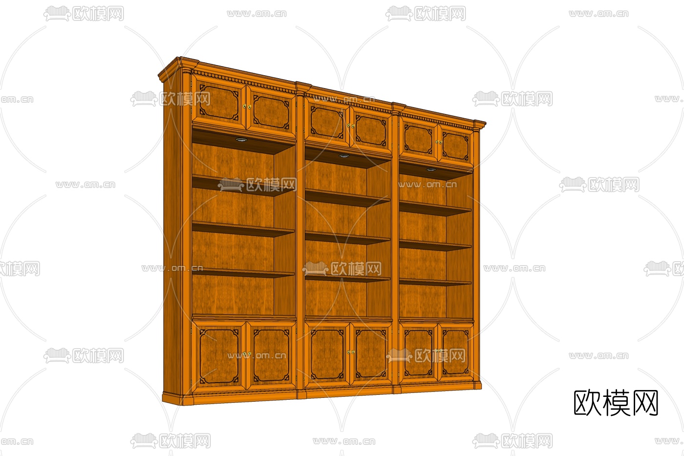 欧式实木衣柜免费su模型下载