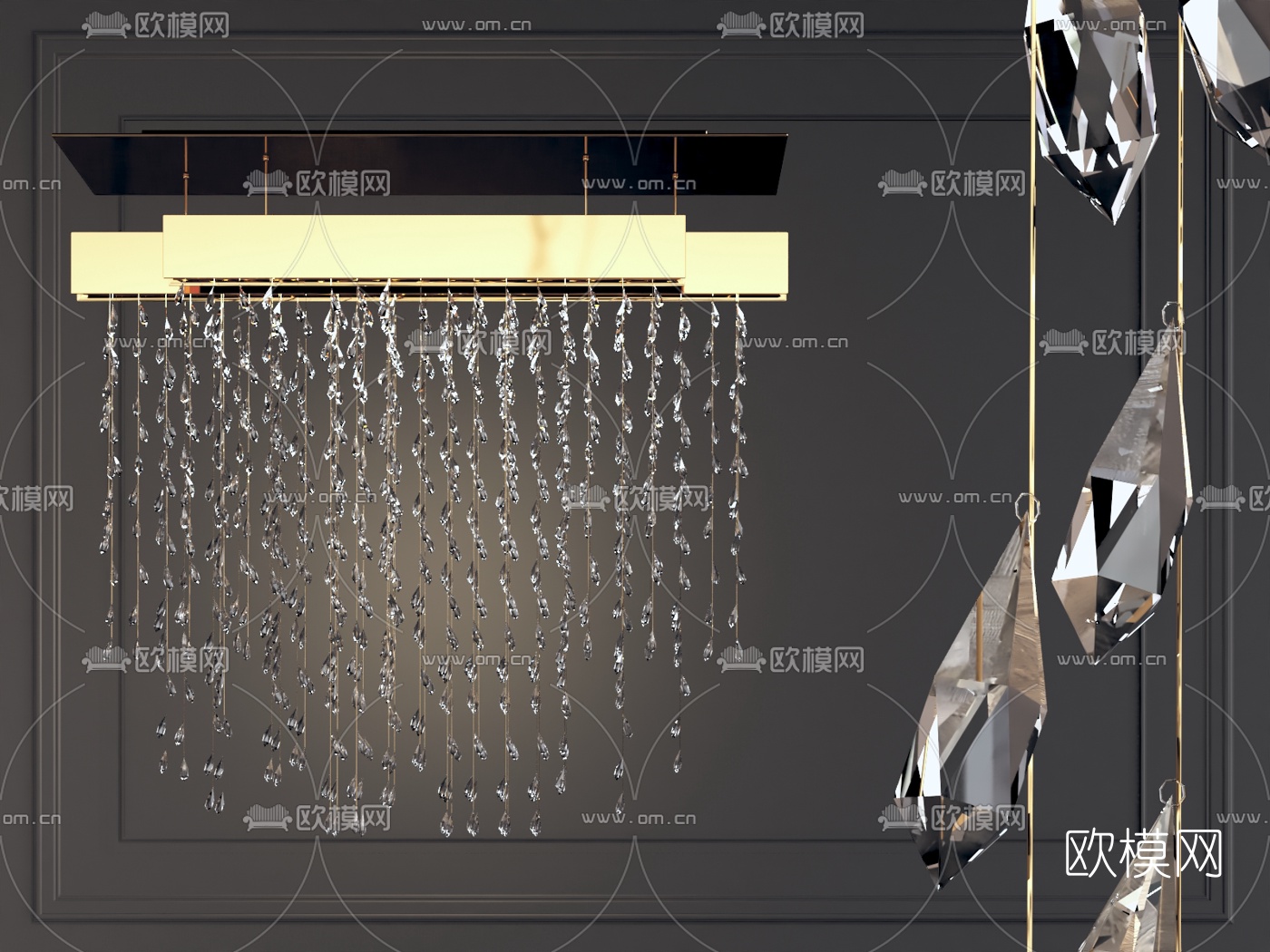 现代水晶吊灯3d模型