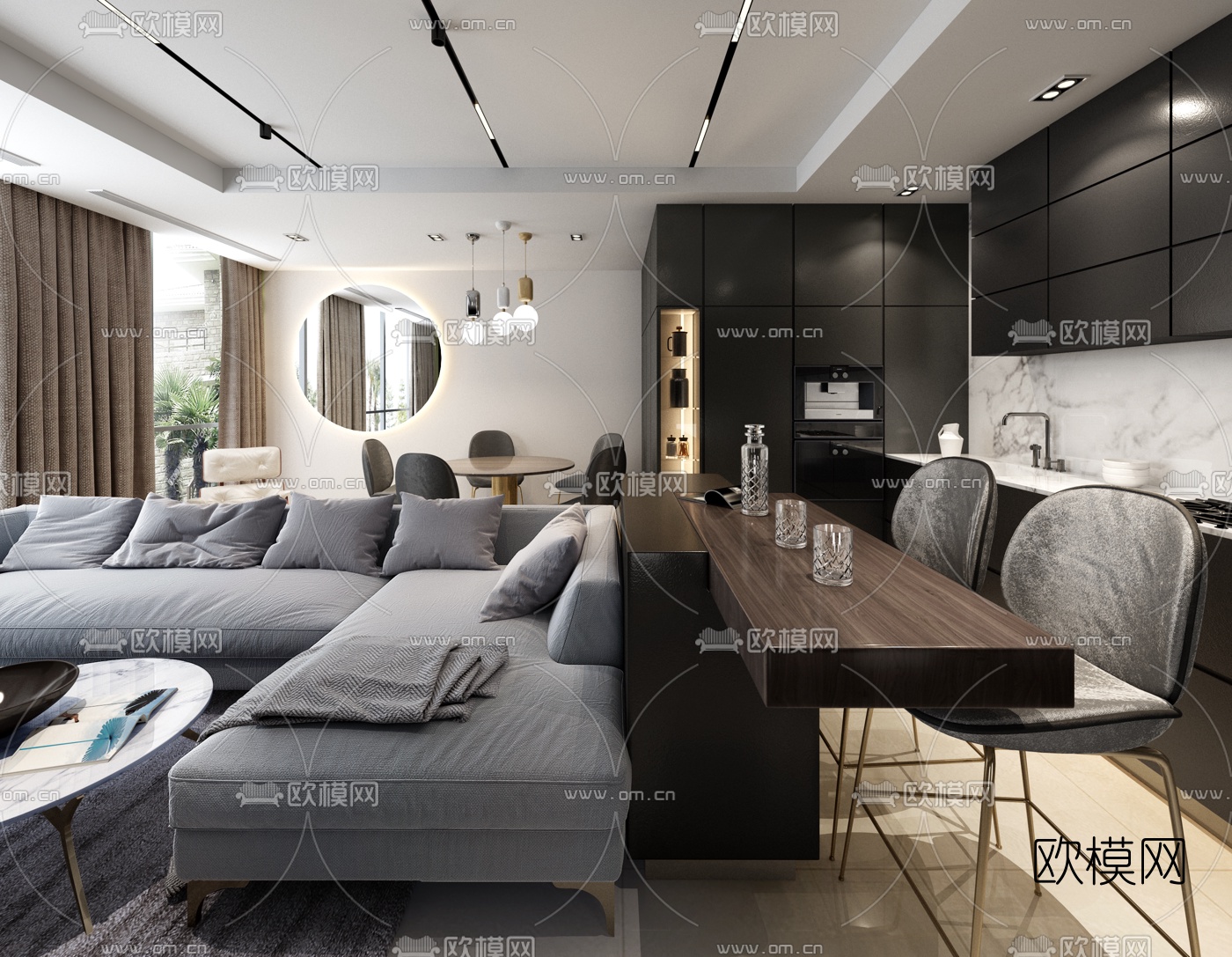 SVOYA工作室 现代客厅餐厅3d模型