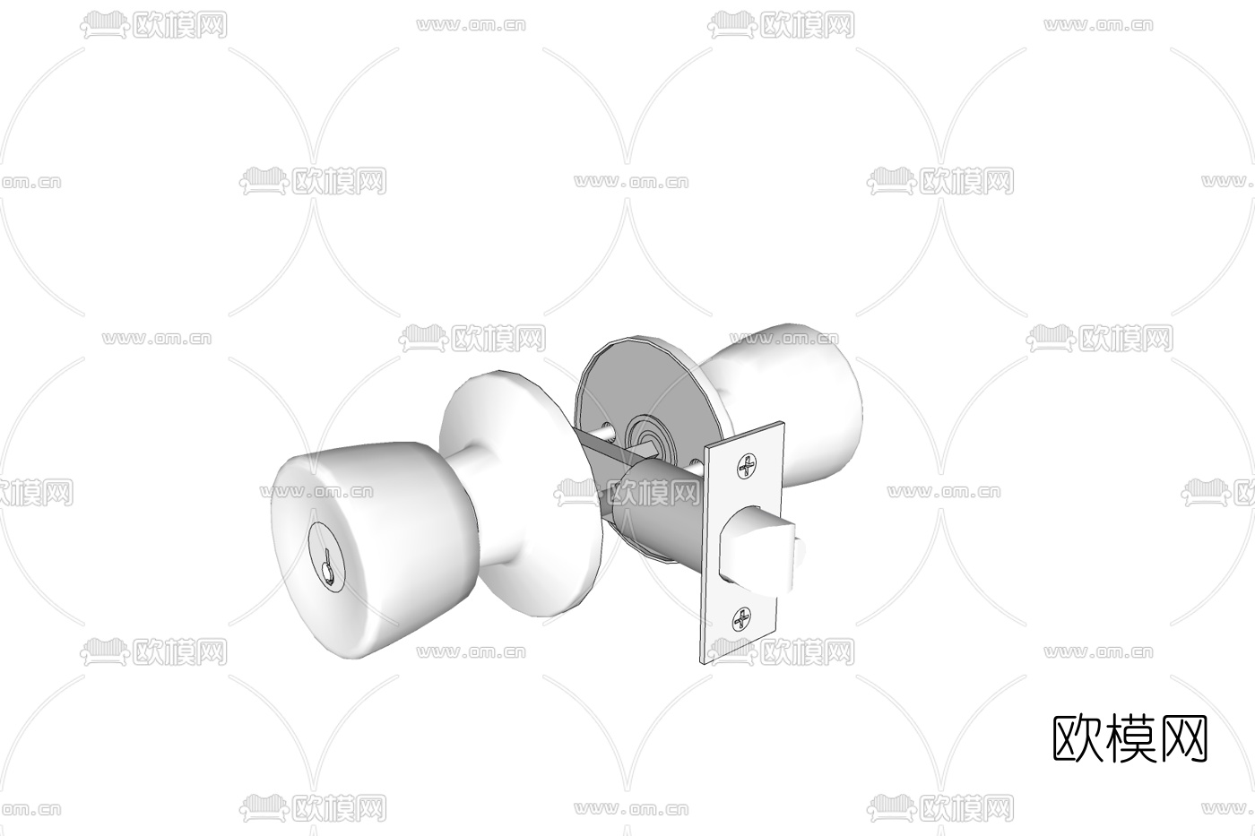 现代球形门锁免费su模型下载