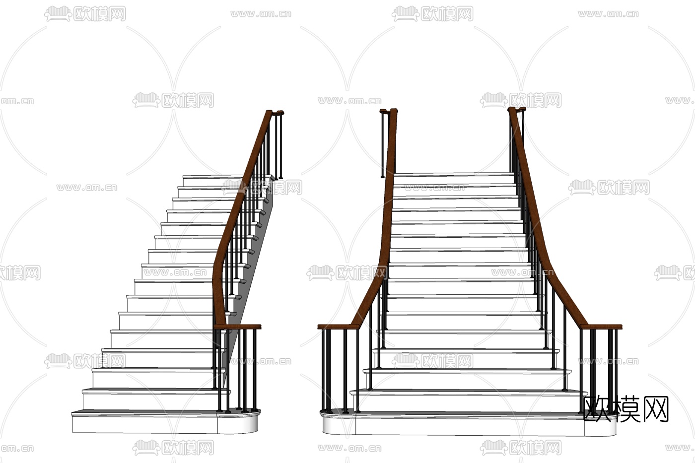 现代楼梯免费su模型下载