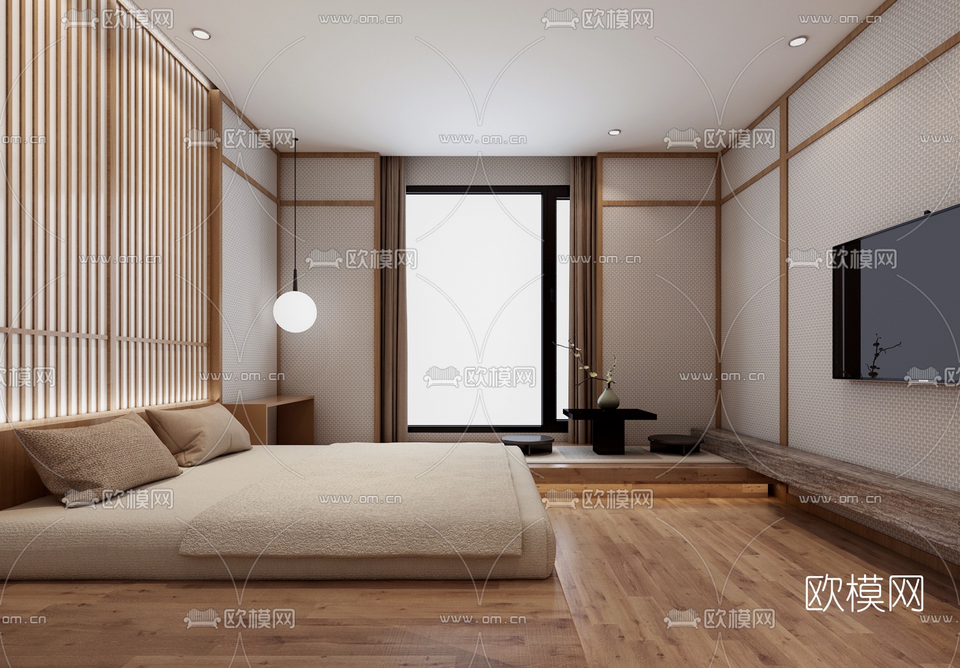 日式榻榻米卧室su模型