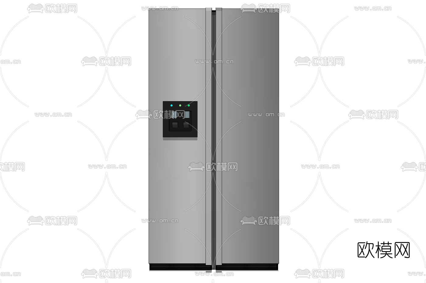 现代双门冰箱免费su模型
