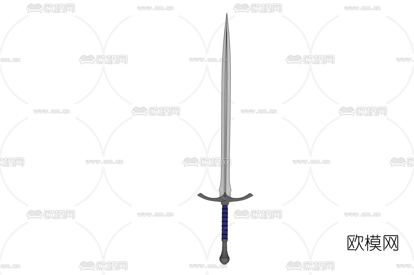 欧式金属长剑免费su模型下载