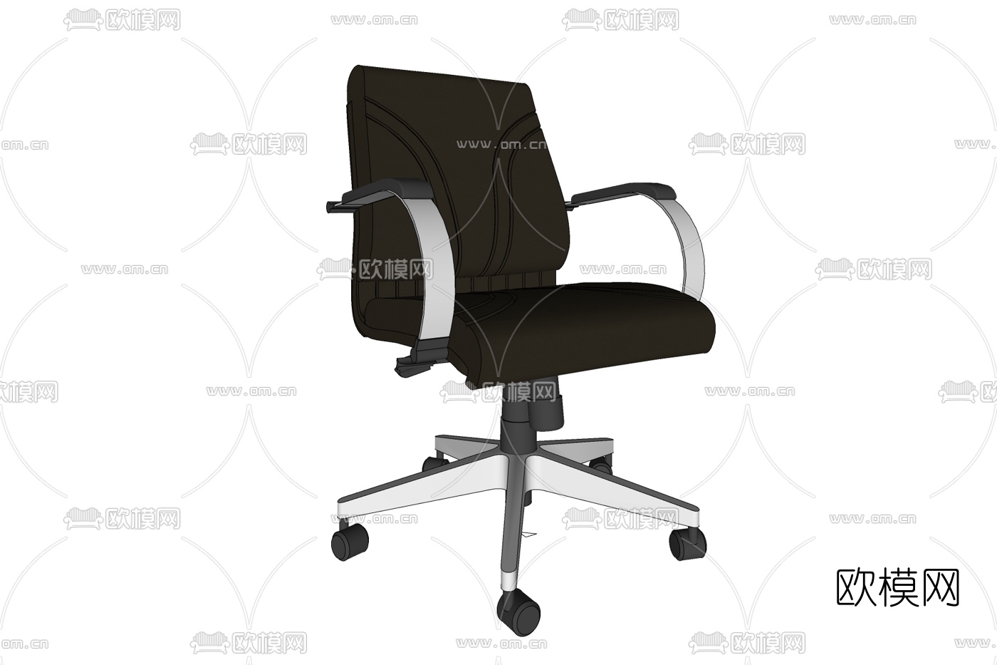 现代皮革办公椅免费su模型下载