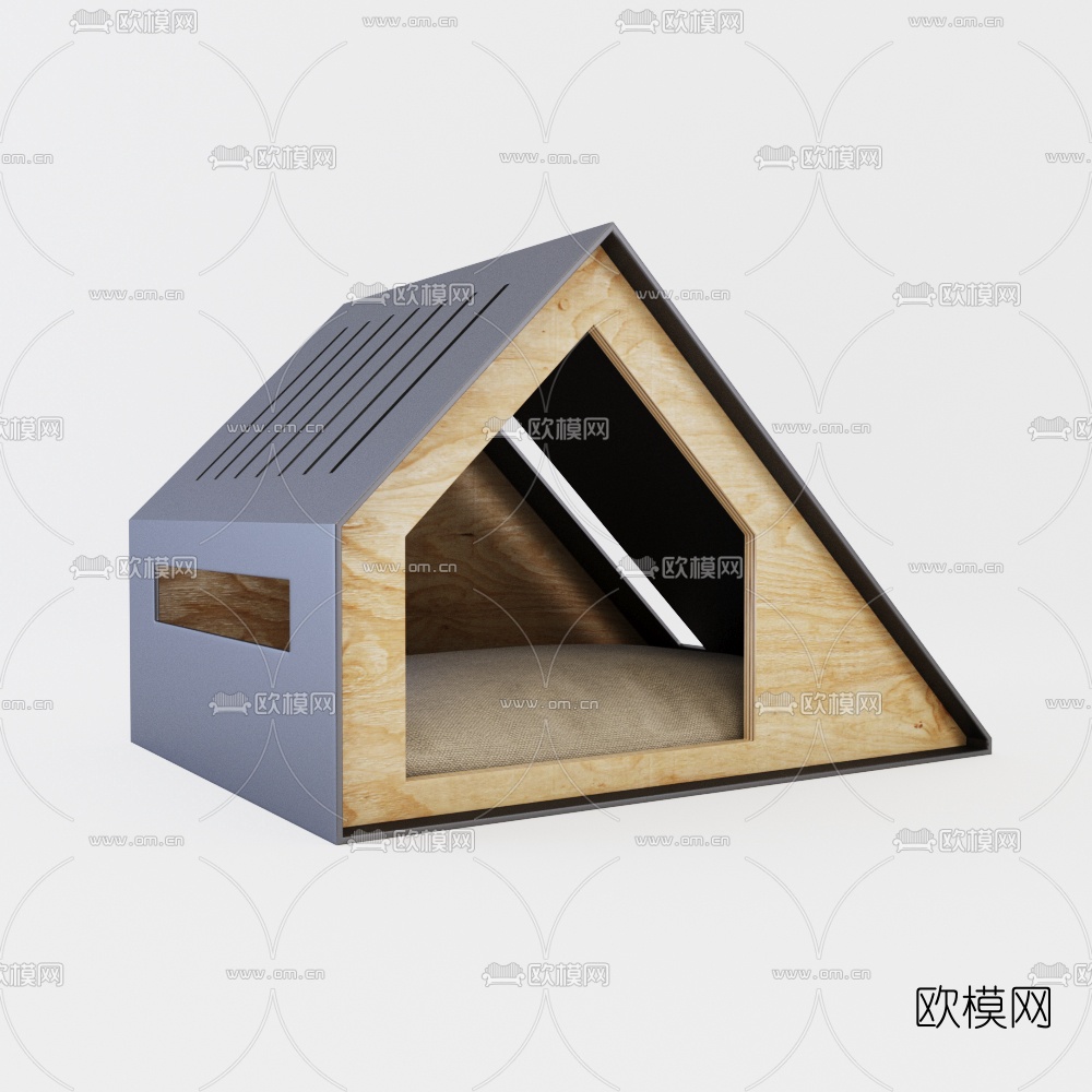 现代实木宠物屋3d模型