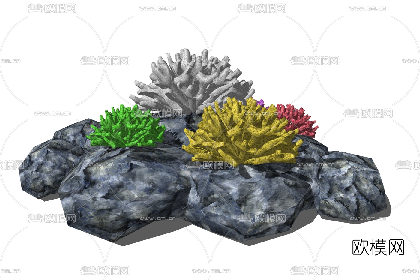 现代珊瑚免费su模型下载