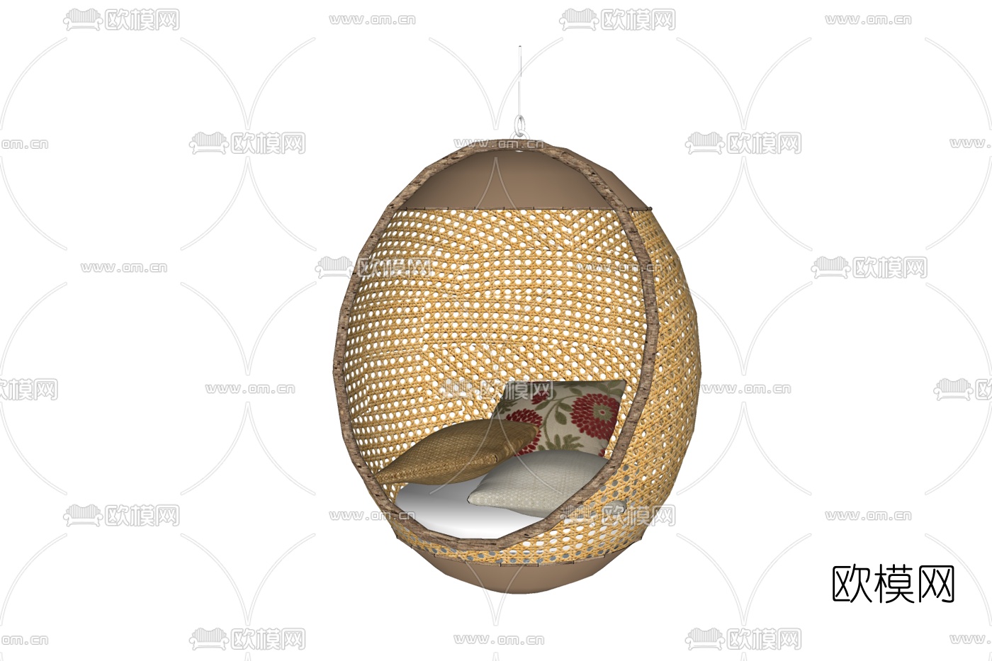 现代编织吊椅免费su模型下载
