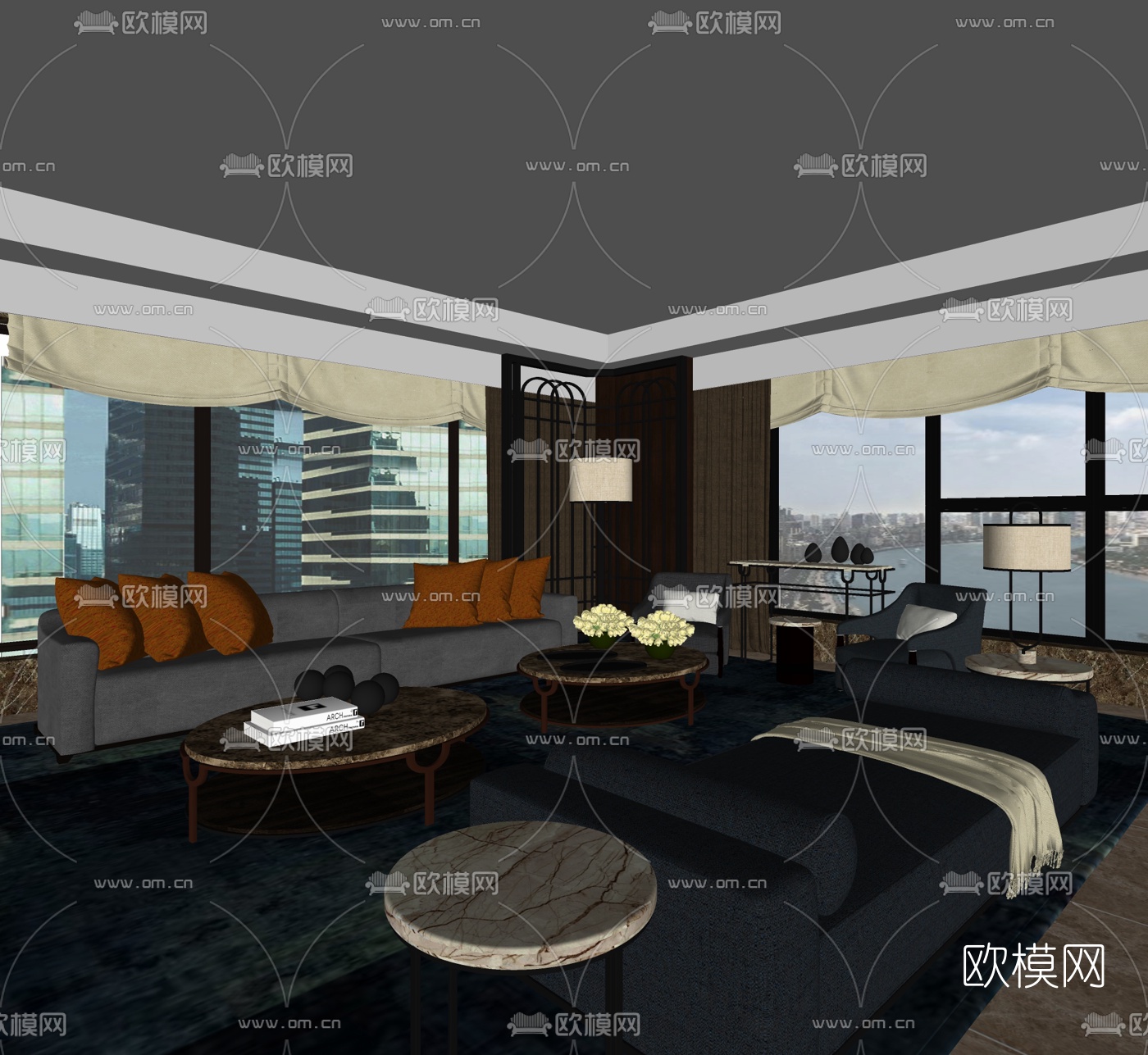 傅厚民设计- 香港瑞吉酒店豪华客房su模型下载