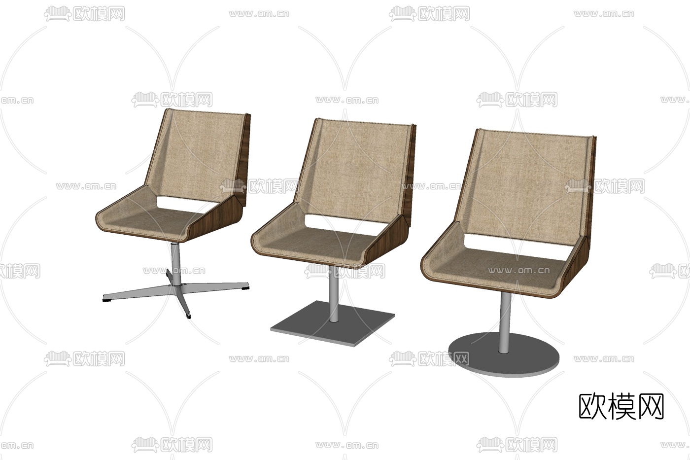 现代布艺休闲椅免费su模型下载