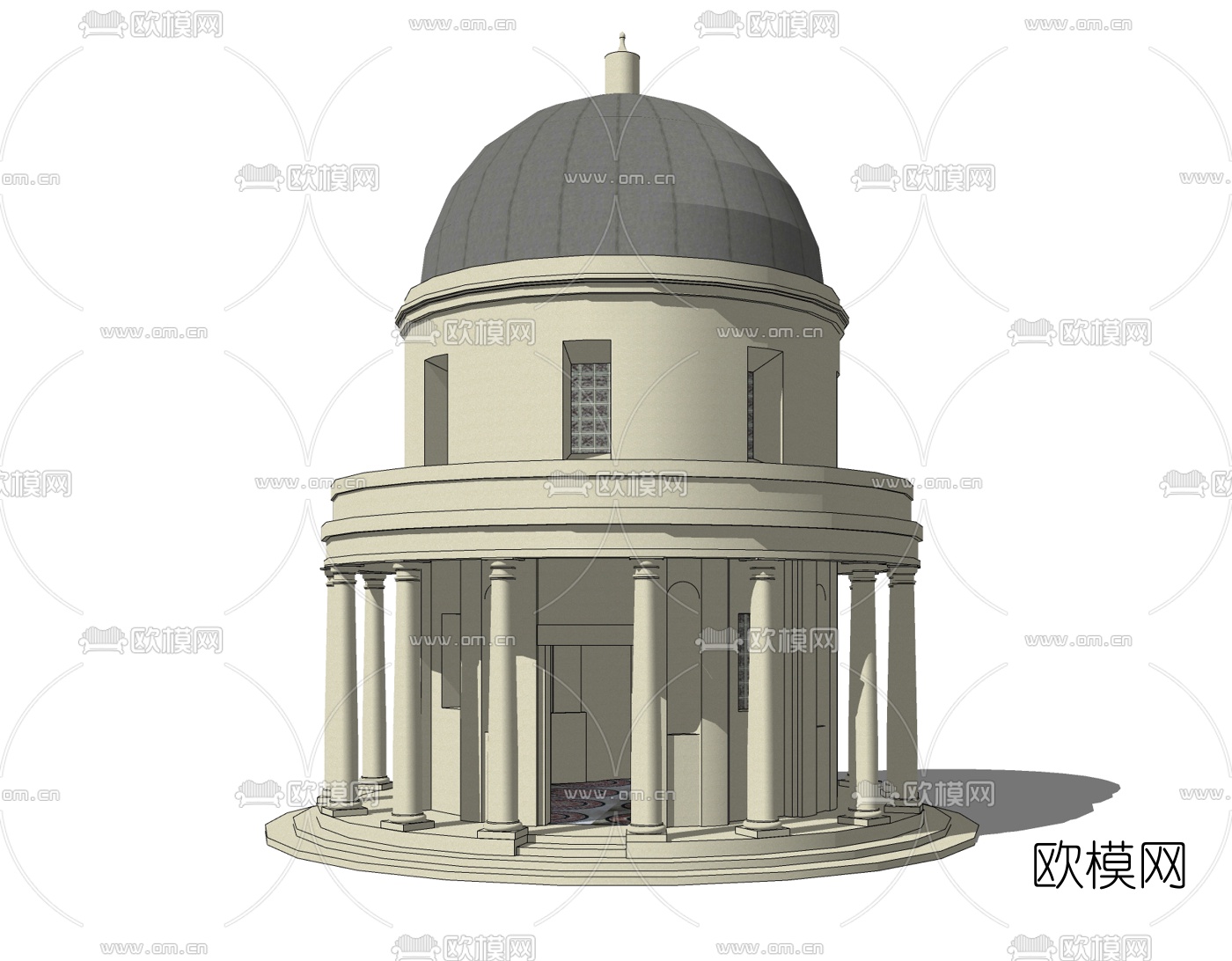 欧式塔楼免费su模型下载