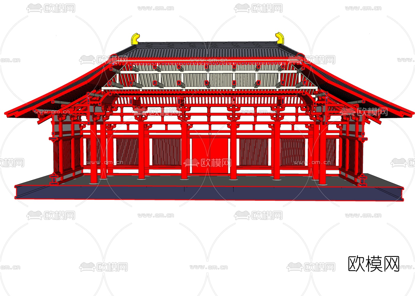 日式招提寺免费su模型下载