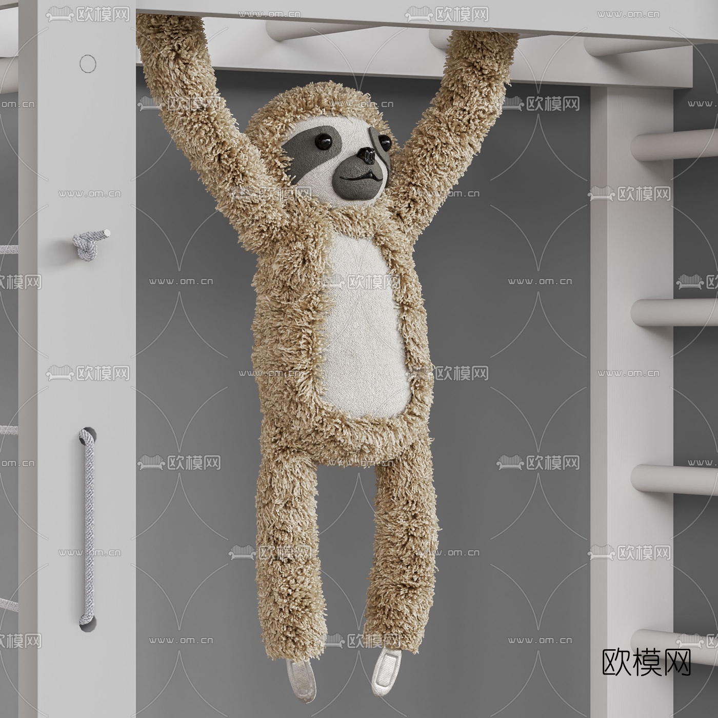 现代儿童攀爬器材毛绒玩具3d模型下载（渲染图5）