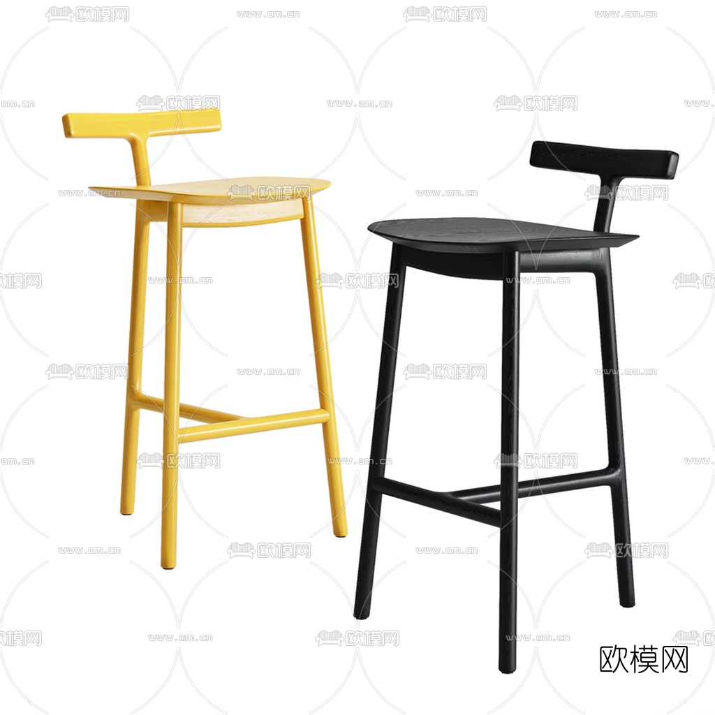 现代时尚吧台椅3d模型