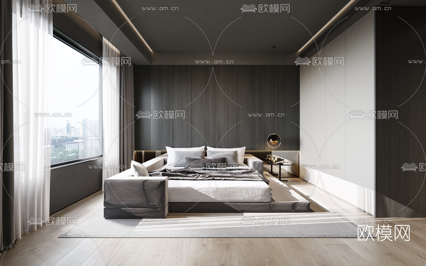 现代简约卧室3d模型