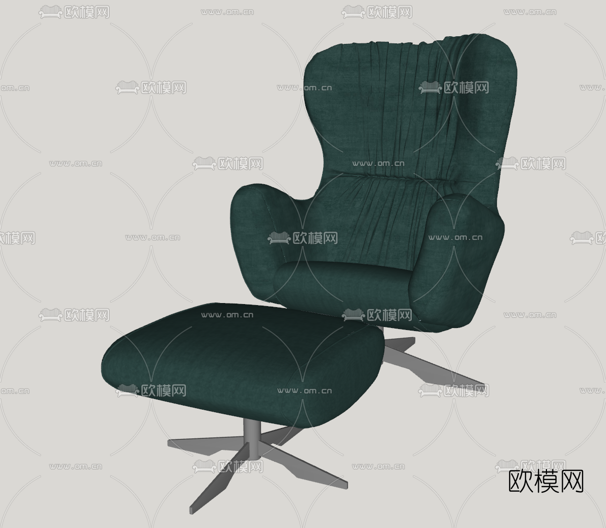现代布艺休闲椅su模型下载（渲染图2）