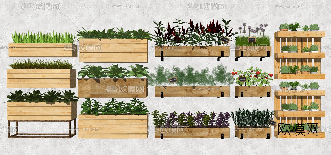 现代绿植盆景盆栽su模型