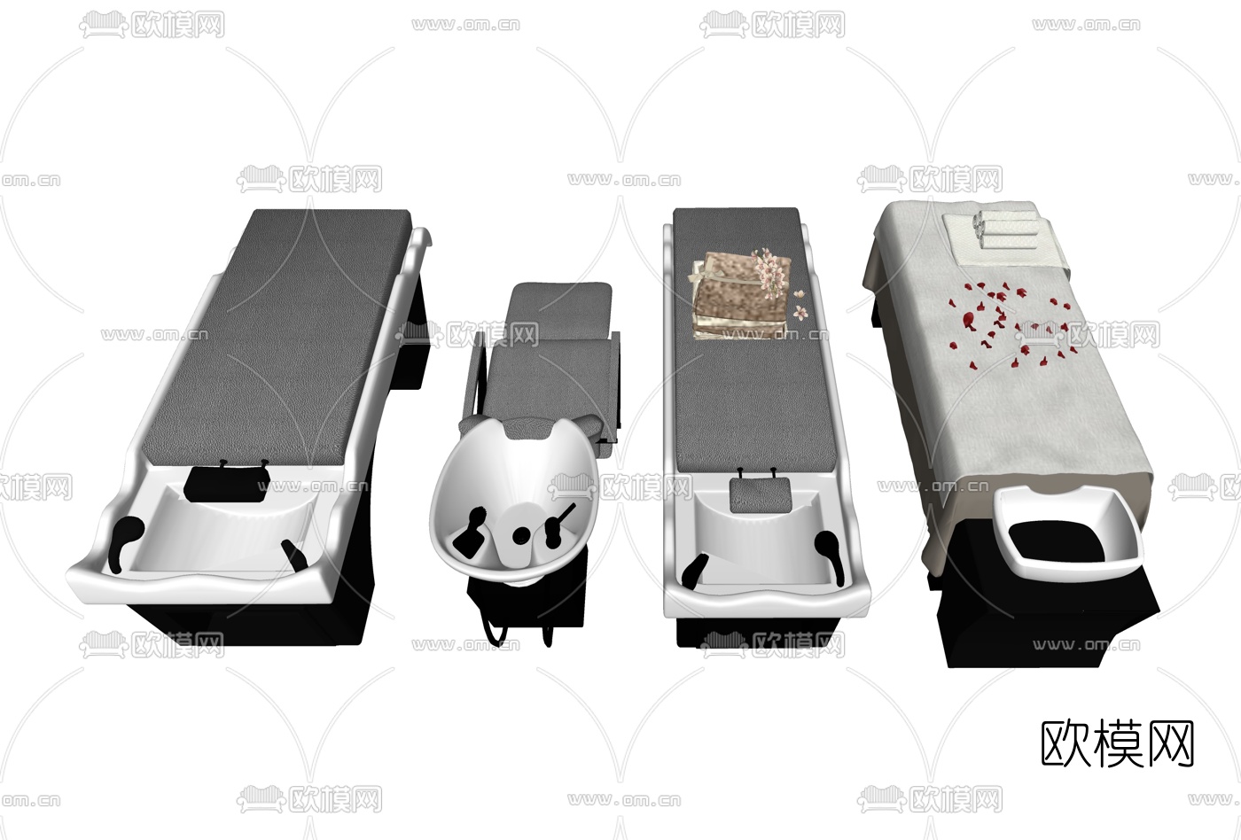 现代理发店按摩床su模型下载（渲染图1）