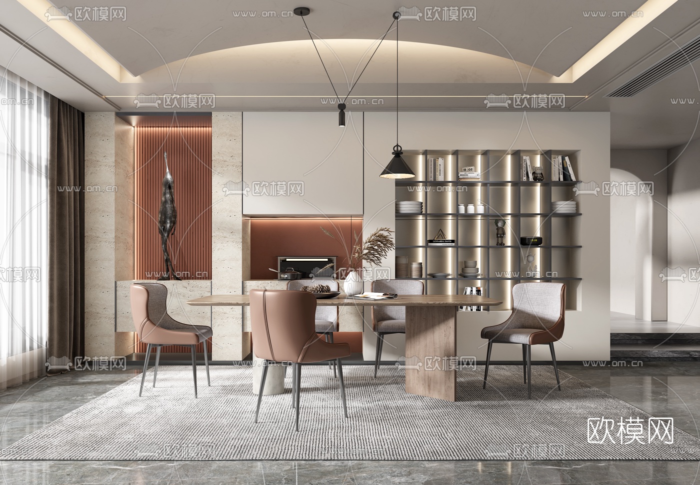 现代餐厅3d模型