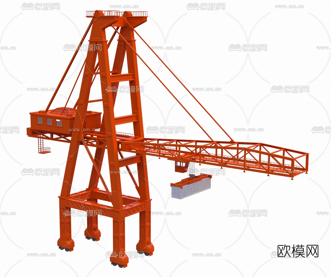 现代起重机吊塔3d模型下载
