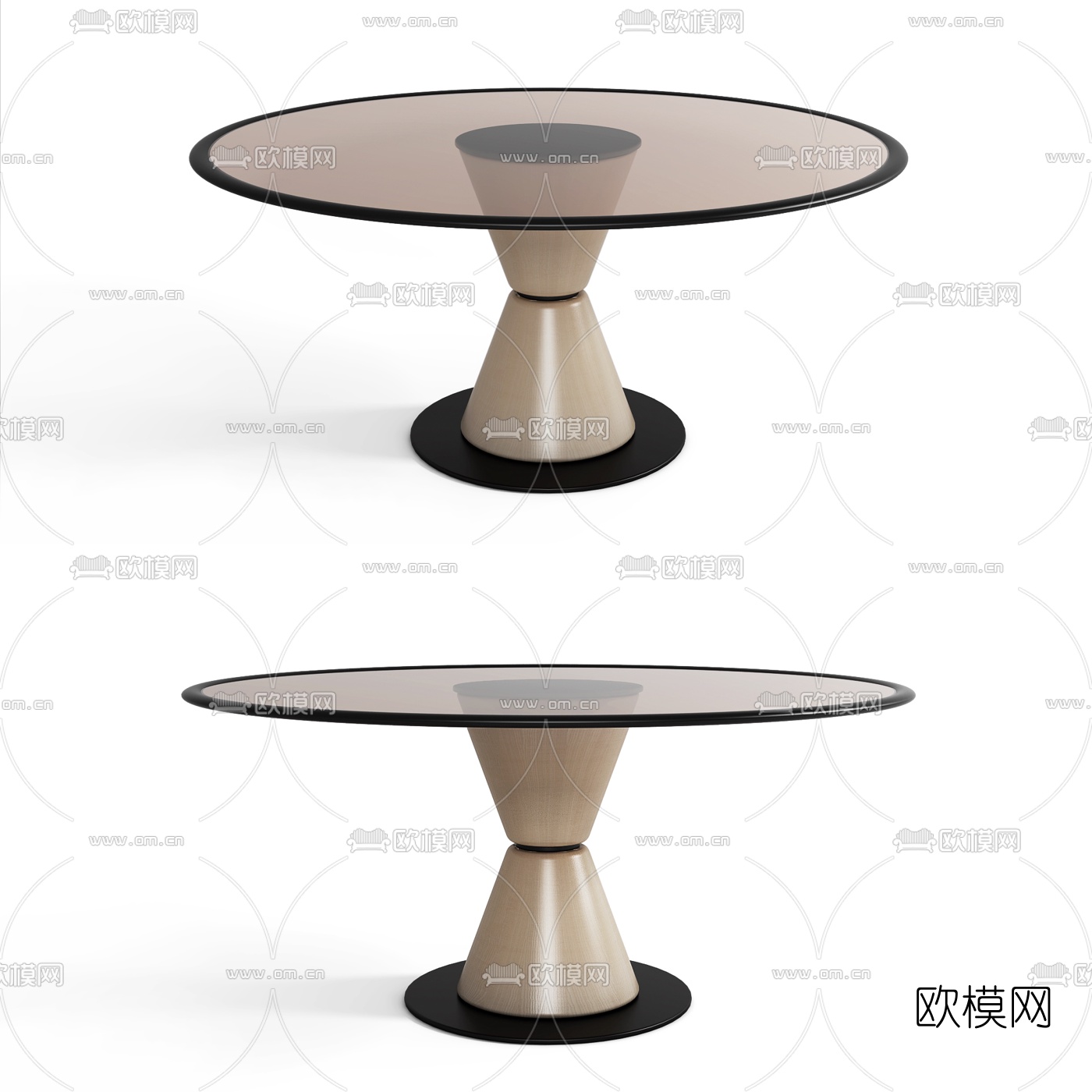 现代圆形餐桌3d模型