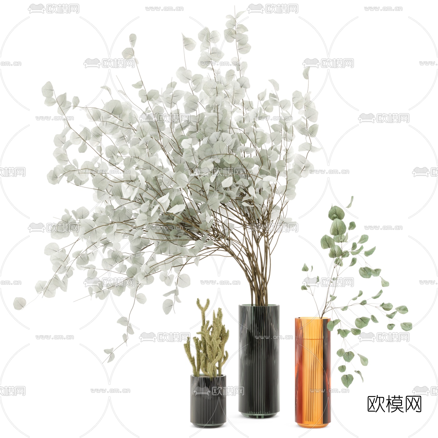 现代花瓶花艺摆件3d模型