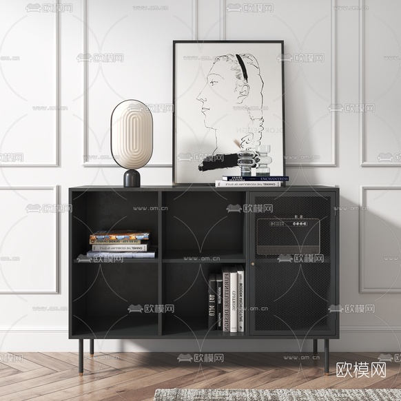 北欧铁艺餐边柜3d模型下载