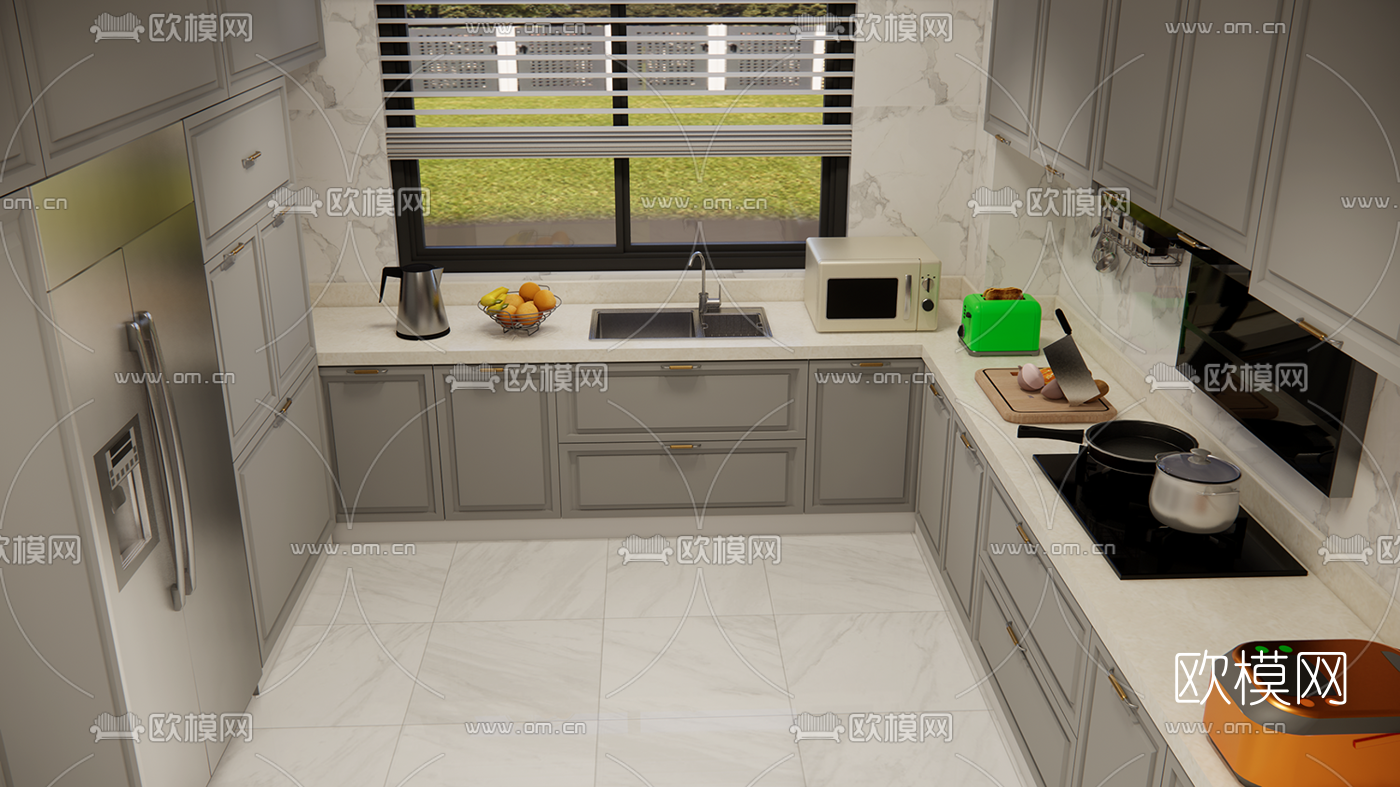 简欧厨房su模型下载（渲染图5）