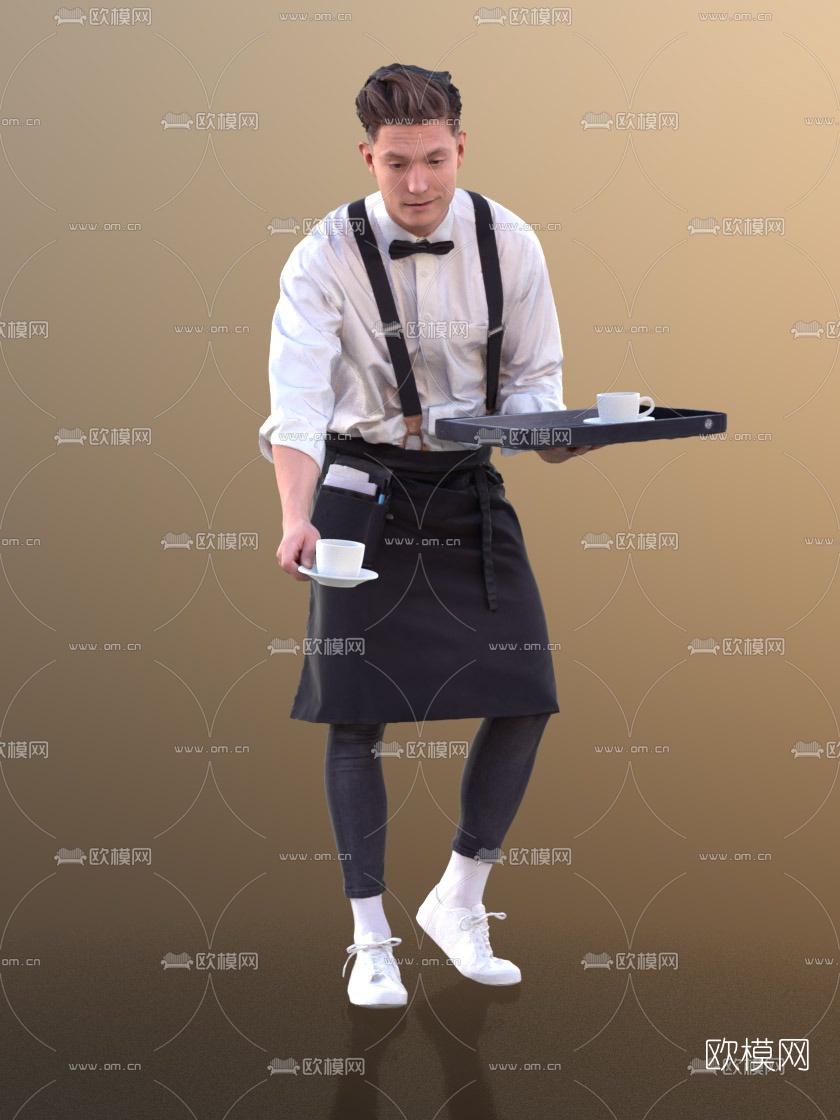 现代服务员人物免费3d模型