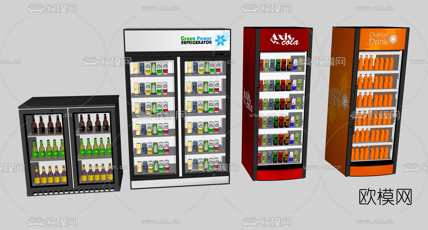 现代冰柜su模型下载
