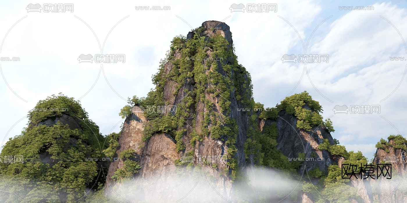 现代山峰山川景观3d模型