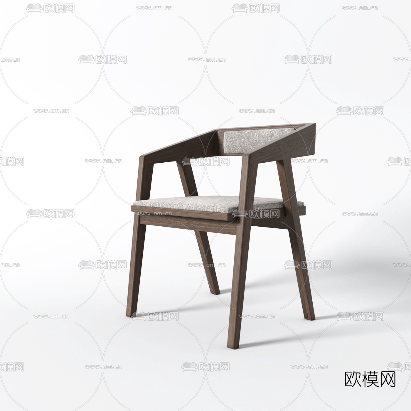 现代实木单椅3d模型下载（渲染图4）