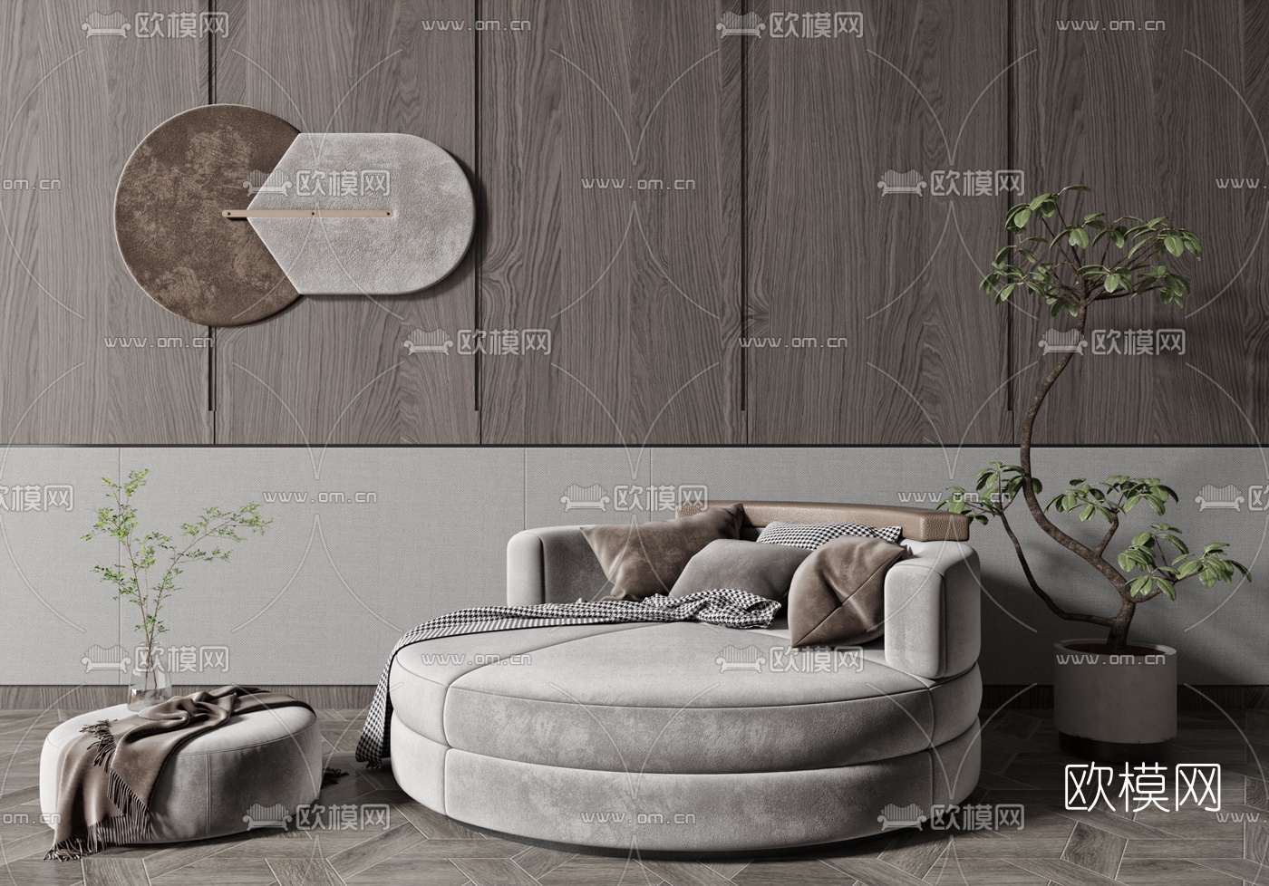 现代布艺休闲沙发3d模型下载