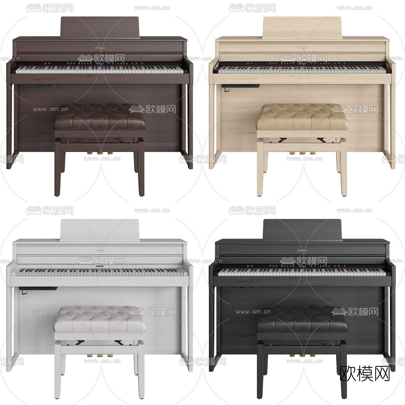 现代钢琴3d模型下载（渲染图1）