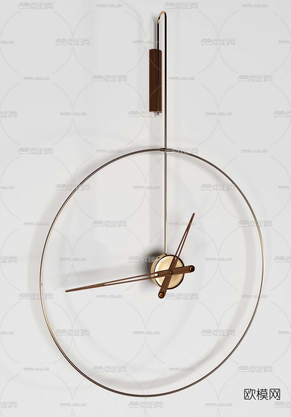 现代简约挂钟3d模型下载（渲染图3）