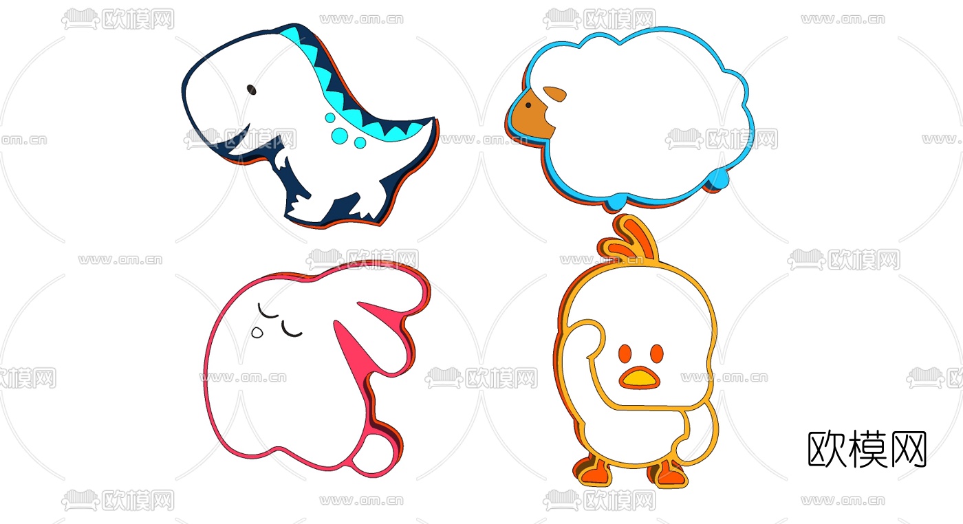 现代儿童卡通吸顶灯su模型