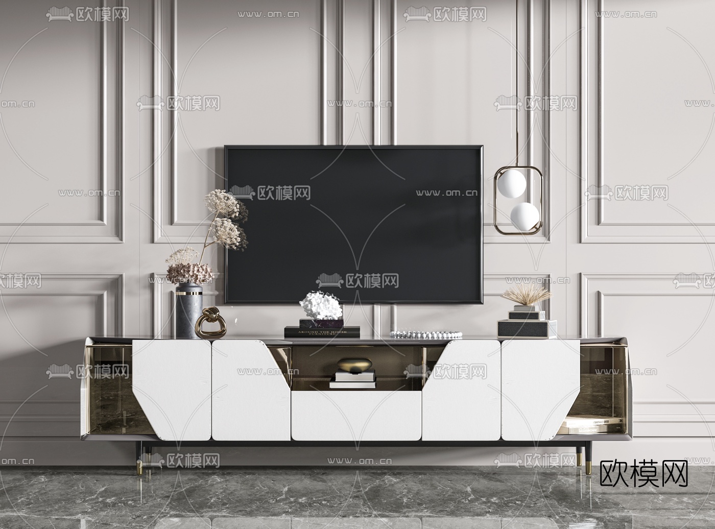 后现代电视柜3d模型