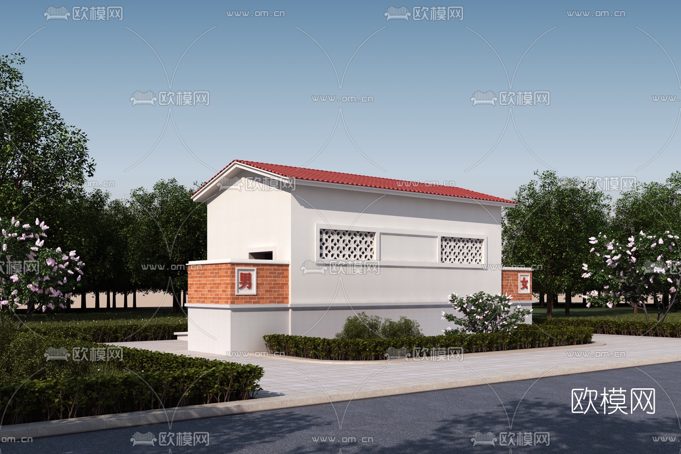 现代公厕外观免费3d模型下载