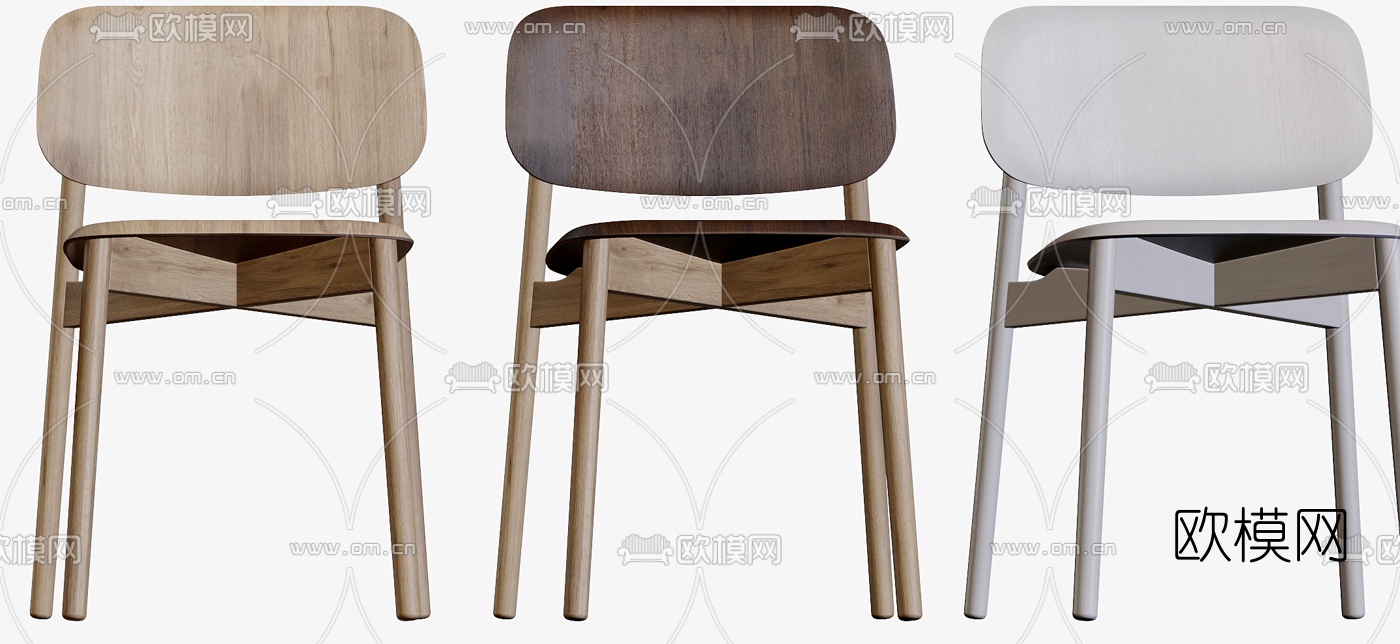 北欧休闲椅餐椅单椅3d模型下载（渲染图6）