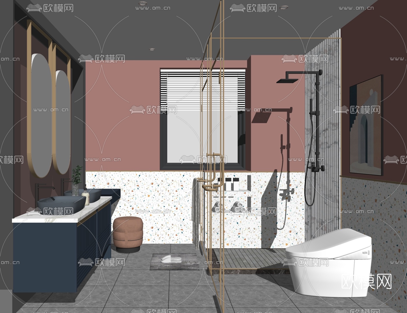 北欧卫生间su模型下载