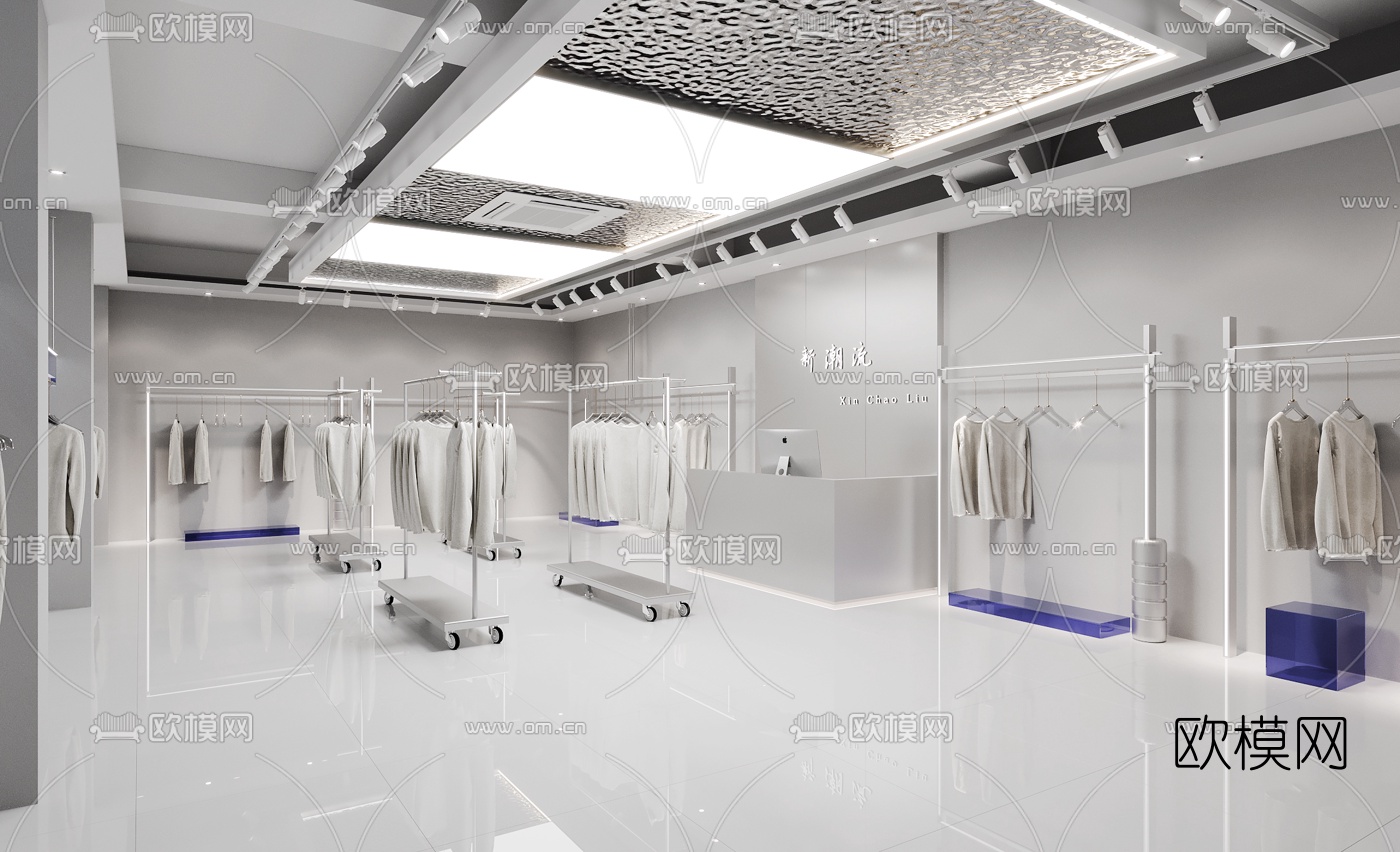 现代男装店服装店3d模型