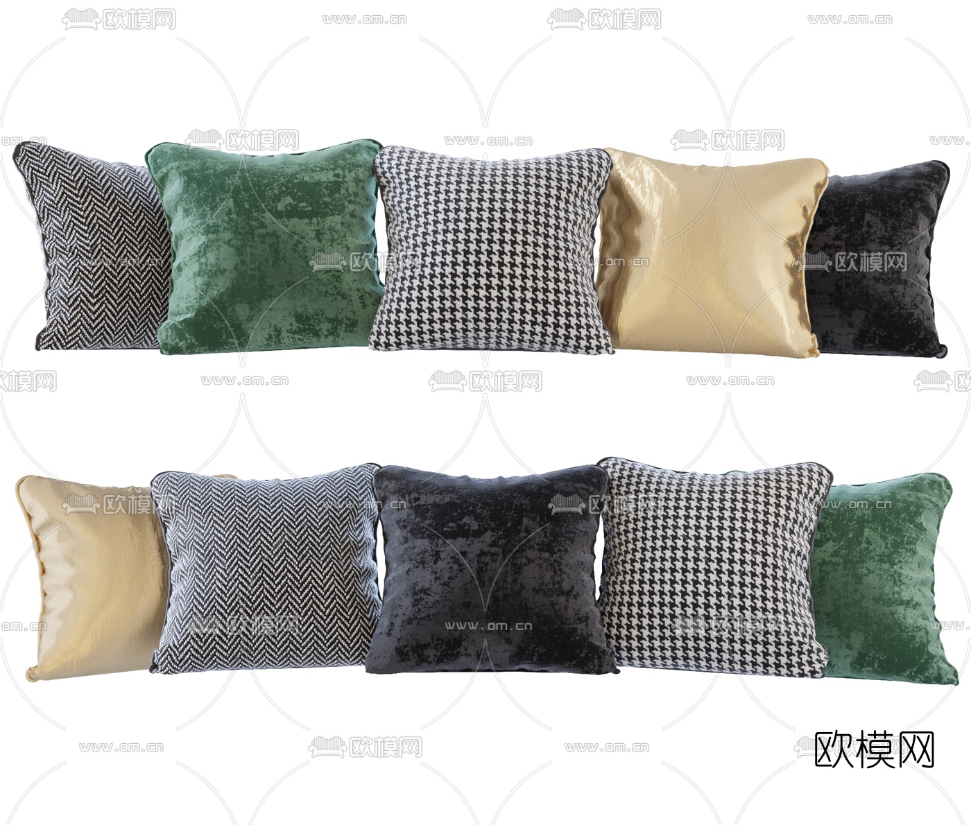 现代布艺抱枕3d模型下载（渲染图3）