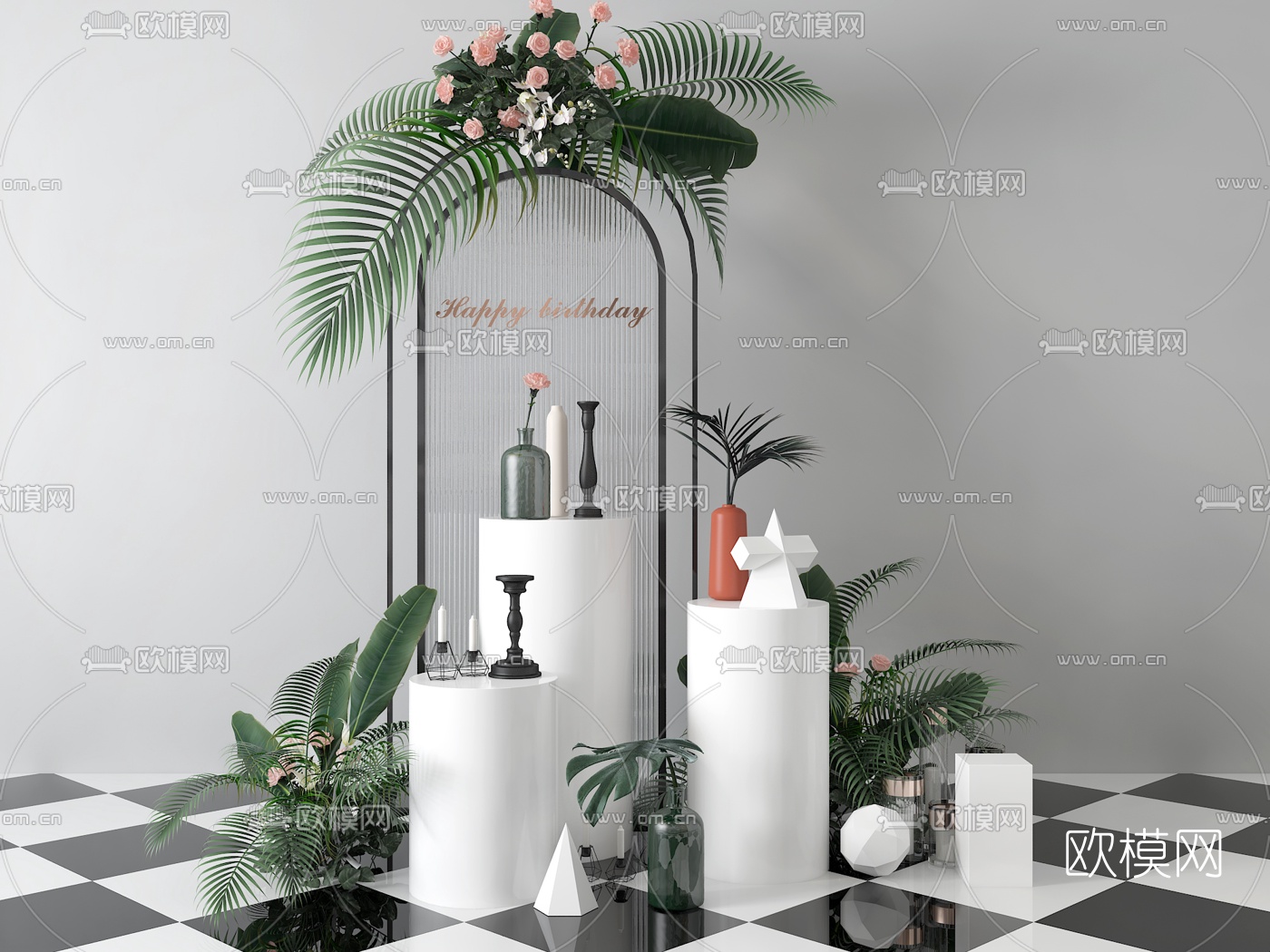 北欧花艺摄影美陈3d模型