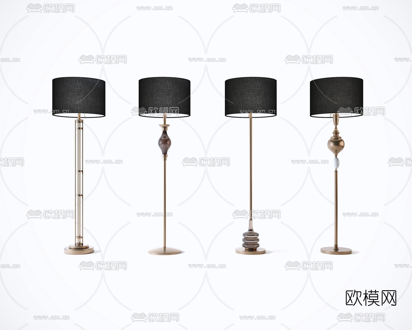 现代轻奢落地灯3d模型下载