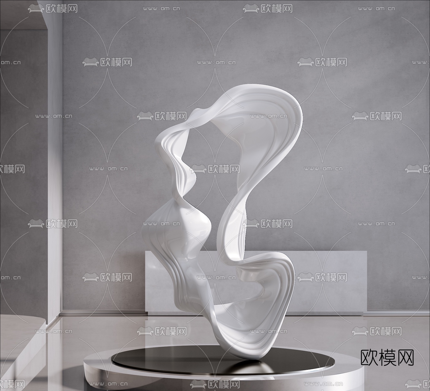 现代抽象雕塑摆件3d模型