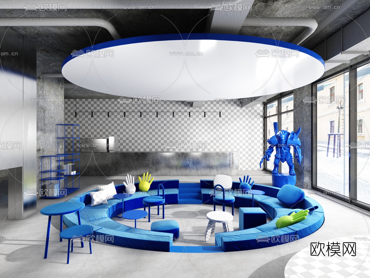 Crosby Studios 现代品牌旗舰店休息区3d模型