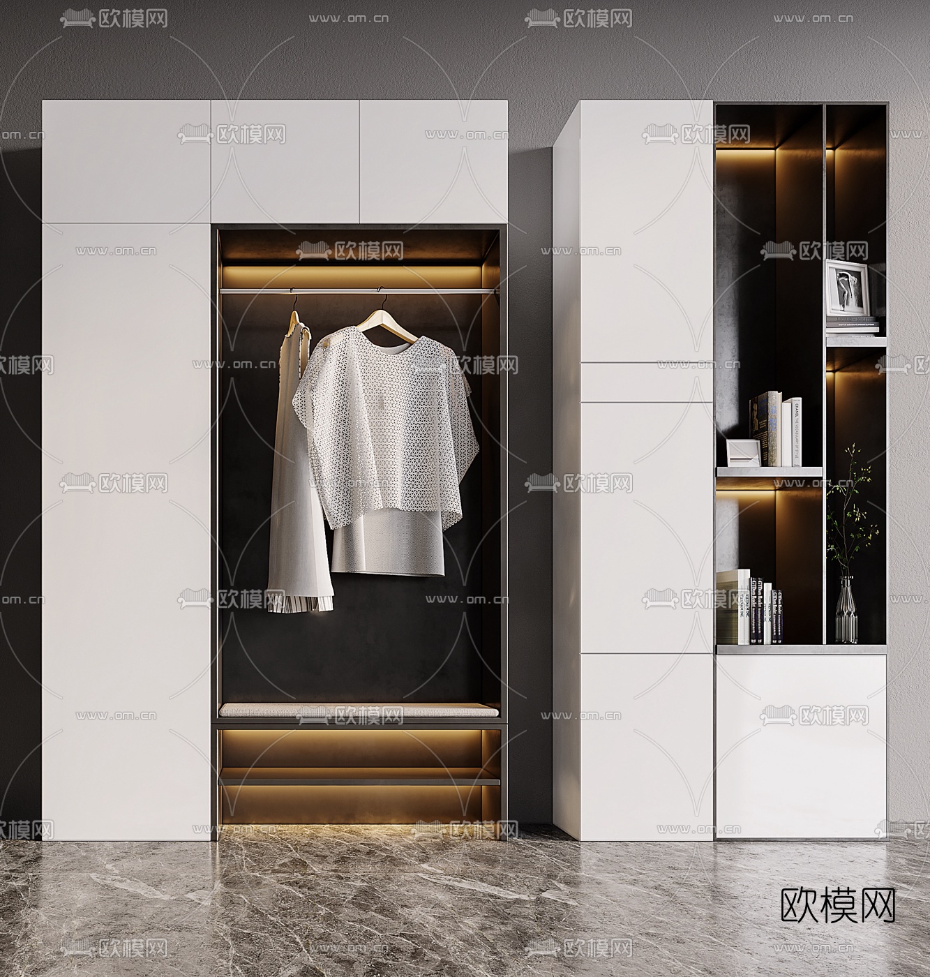 现代衣柜装饰柜3d模型