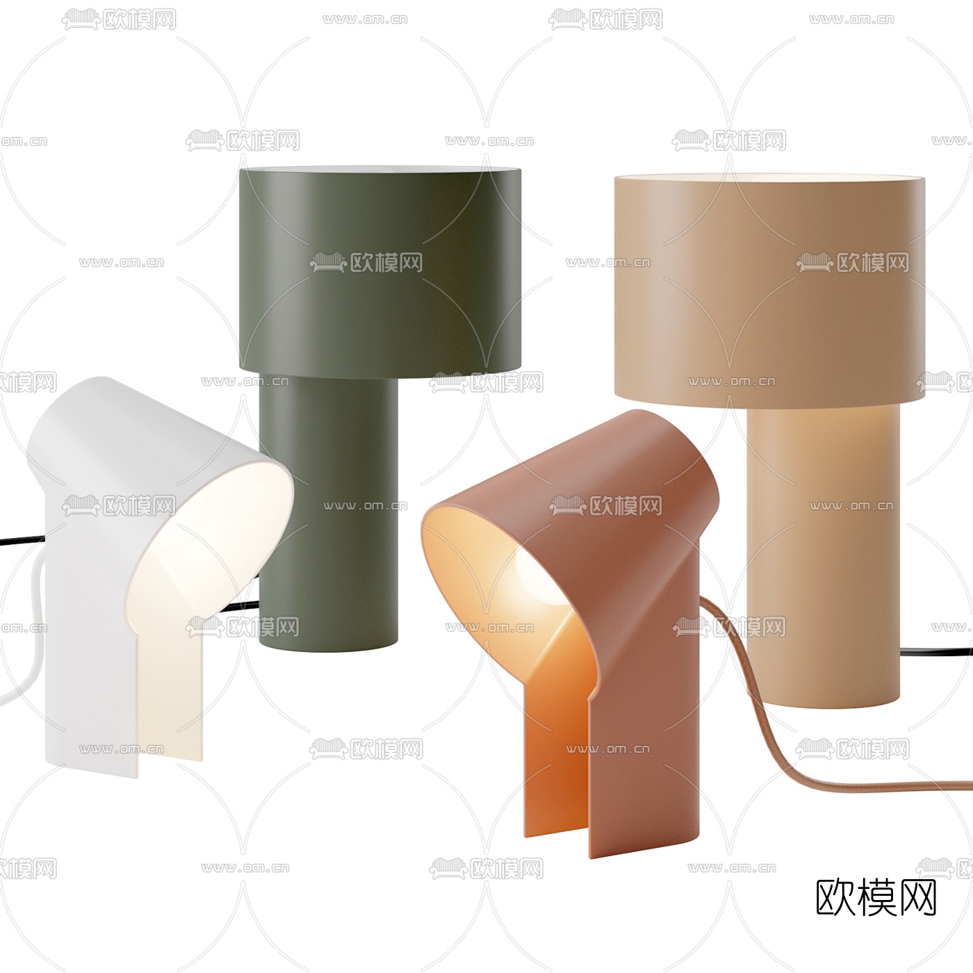 北欧极简台灯3d模型下载（渲染图1）